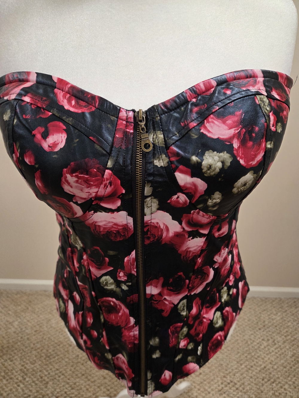 torrid Black Corset-Style Top with Front Zip